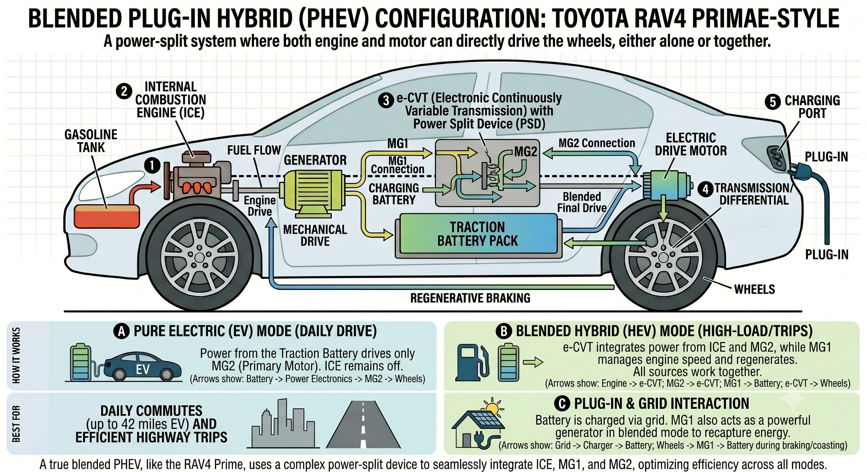 Internal mechanics of a PHEV
