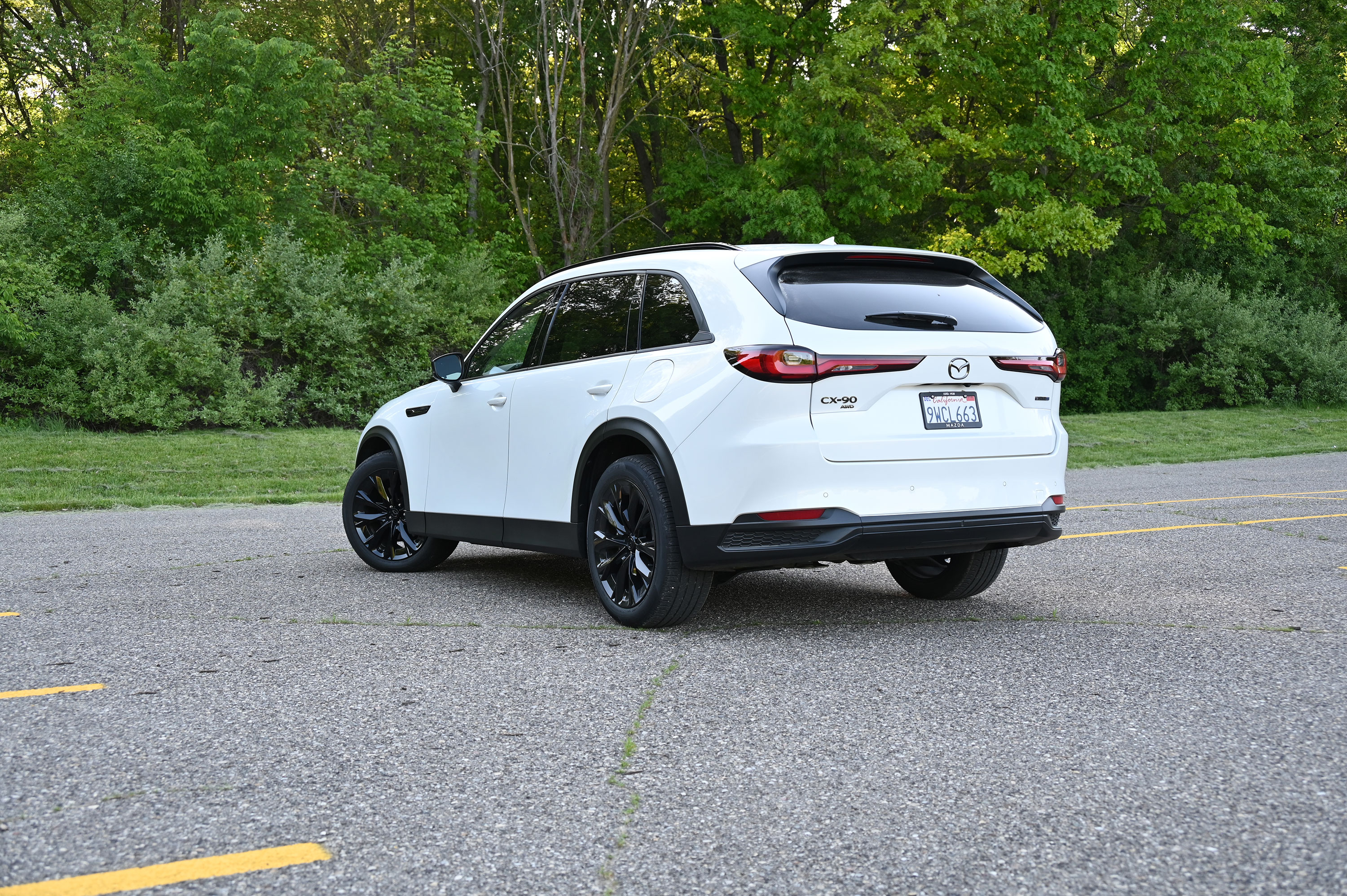 White 2026 Mazda CX-90 back view