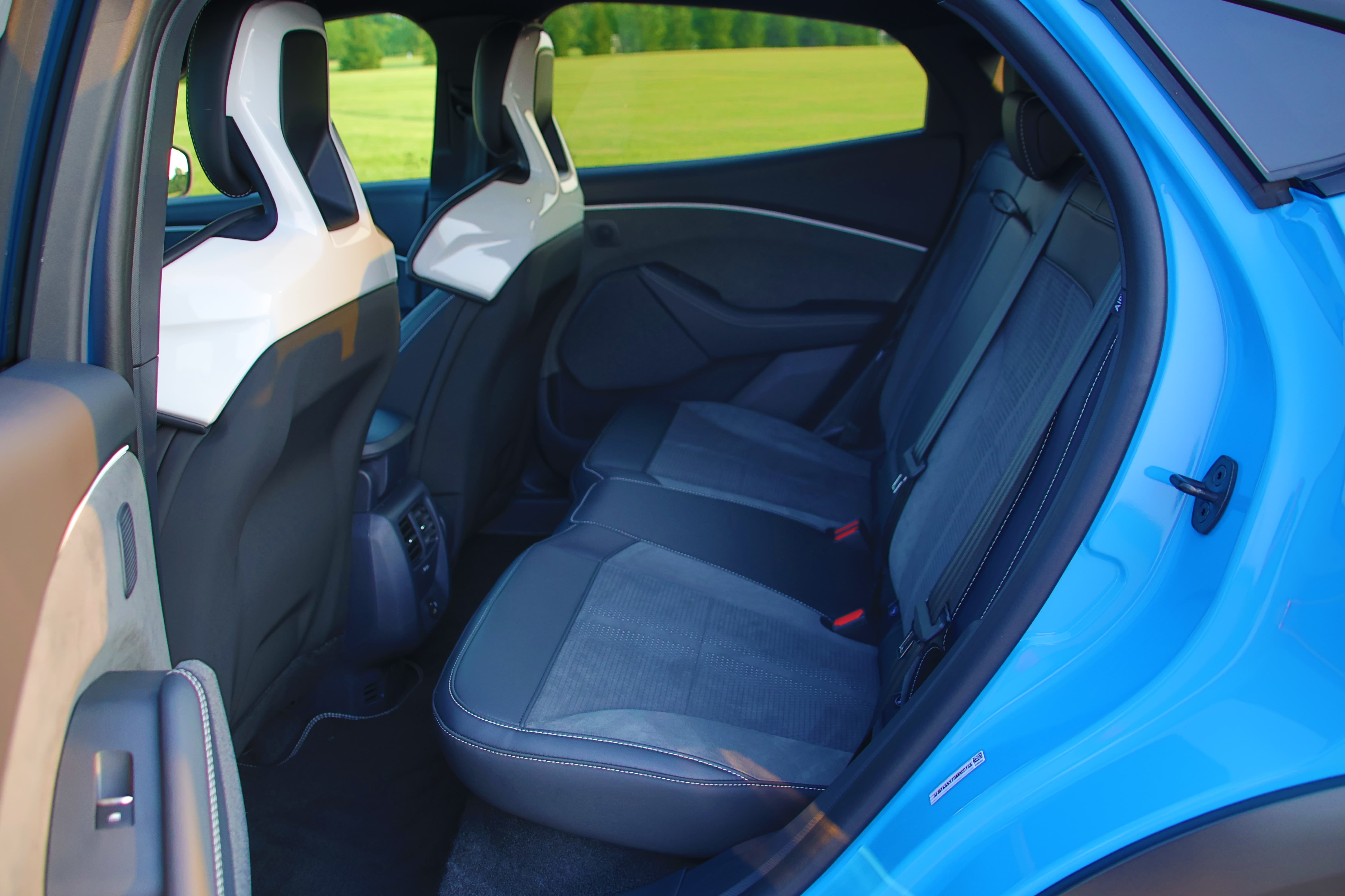 A rear seating interior view of 2026 Ford Mustang Mach-E