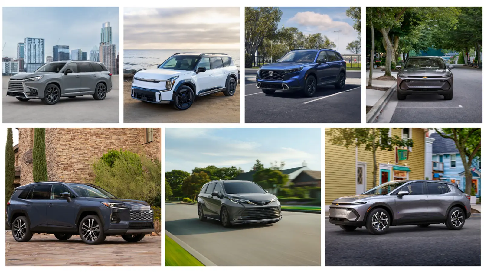 Collective image of best hybrid family vehicles