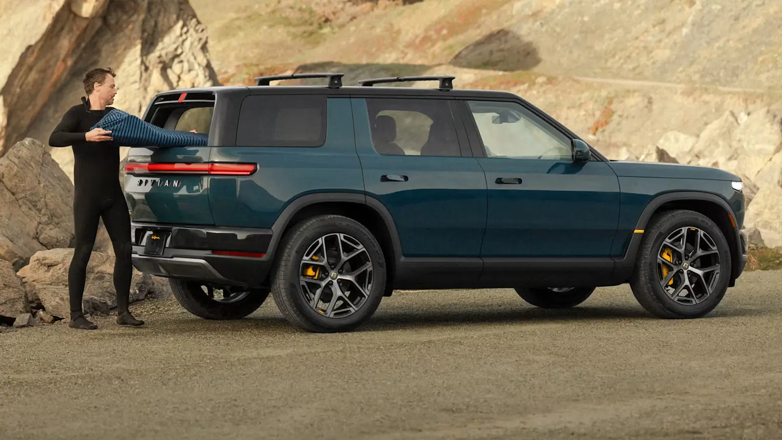 The Rivian R2 and Tesla Model Y comparison grid