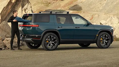 The Rivian R2 and Tesla Model Y comparison grid
