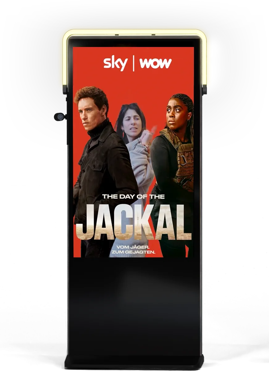 SENSAPE-Stele mit The Day of the Jackal Kampagne für Sky und WOW
