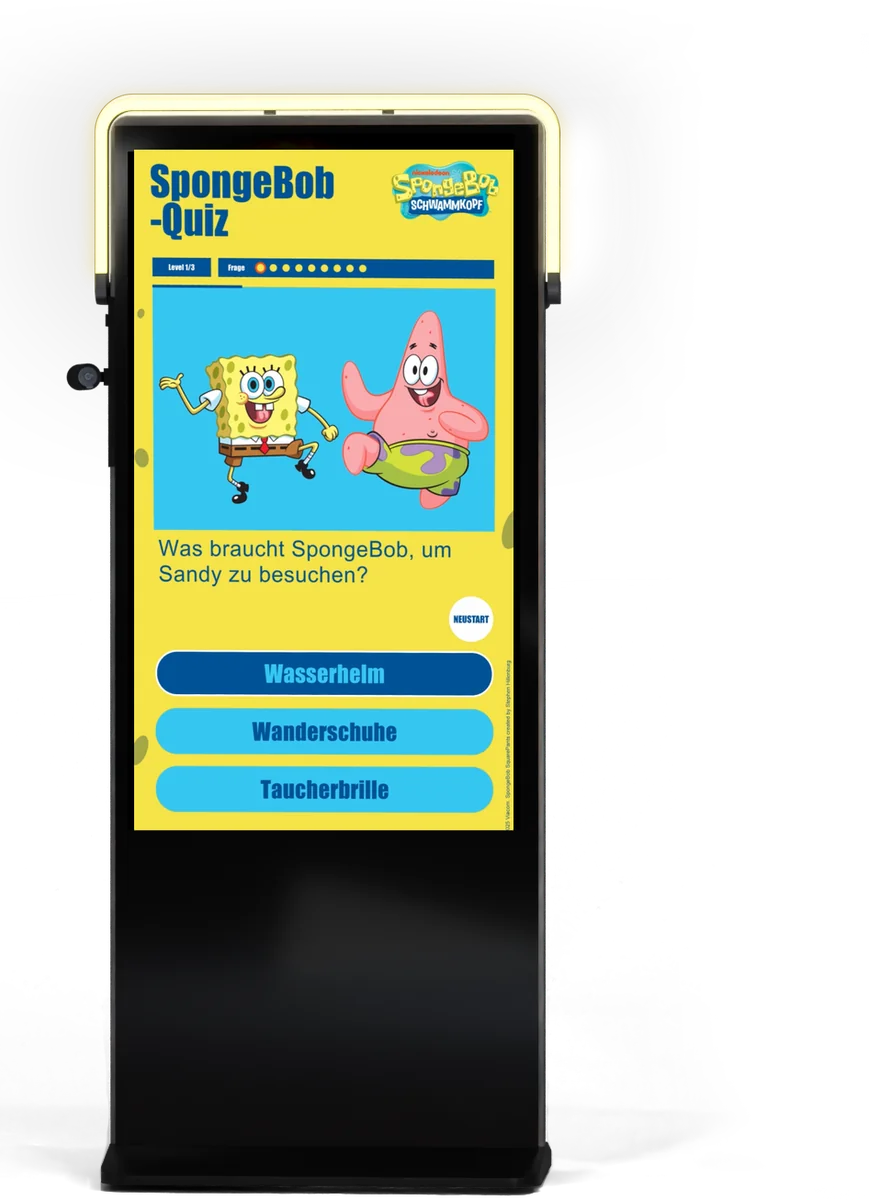 SpongeBob-Quiz auf der SENSAPE-Stele für Nickelodeon