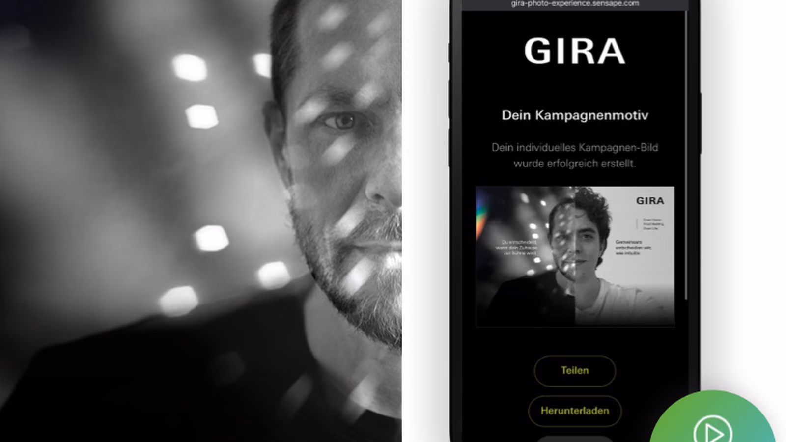 GIRA Photo Experience Kampagnenmotiv auf dem Smartphone