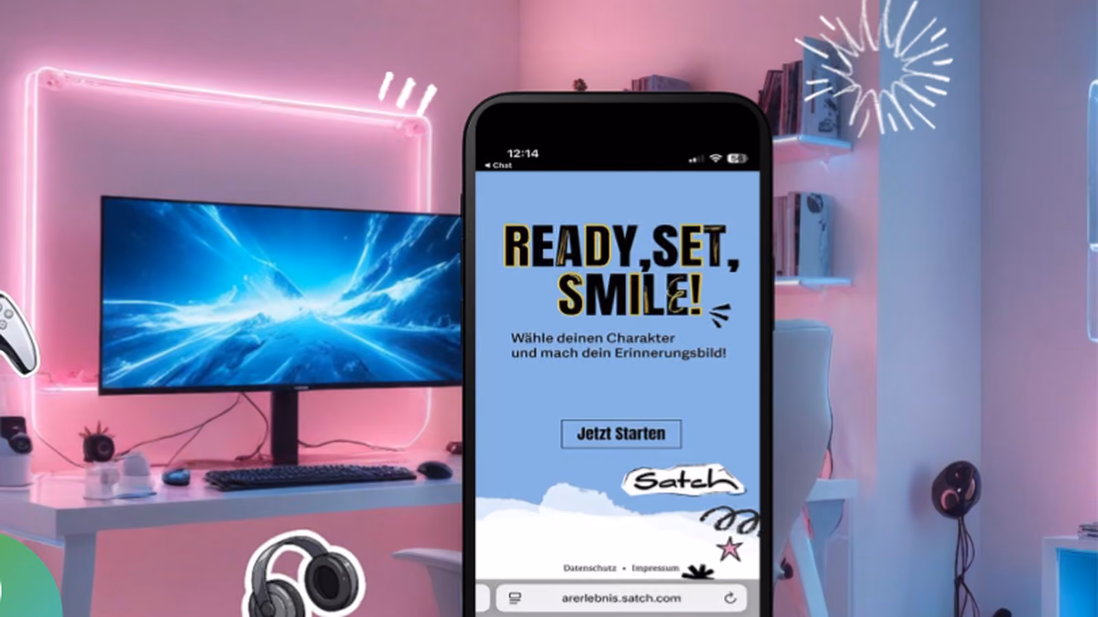 Satch WebAR Erlebnis im Browser auf dem Smartphone
