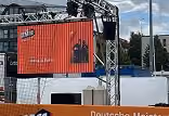 OBI LED wall above the goal at the DM11 German penalty shoot-out championship