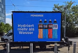 Powerade mobile LED wall trailer at the Grand Prix von Bern