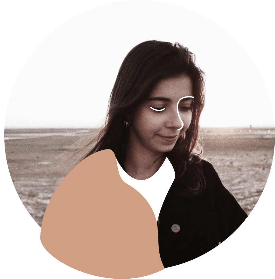 Altered photo of myself with illustrations over it