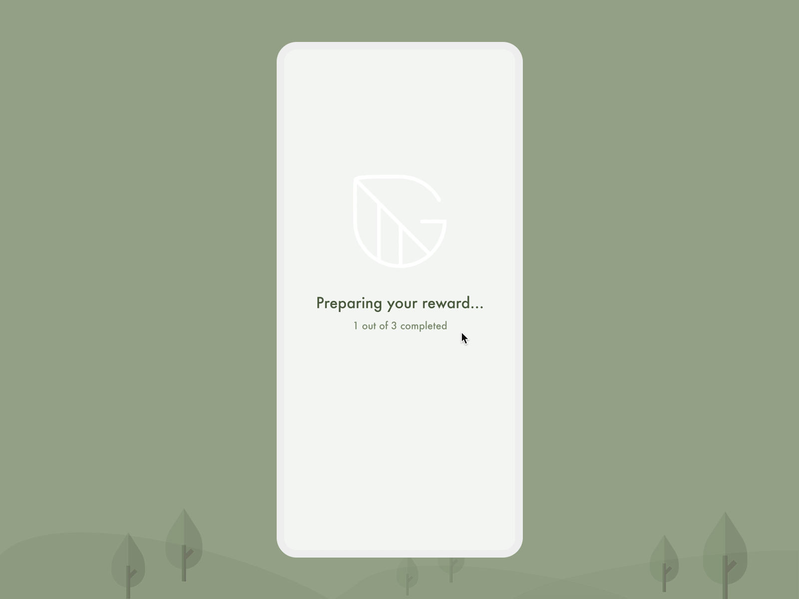 Micro-animation of getting a reward