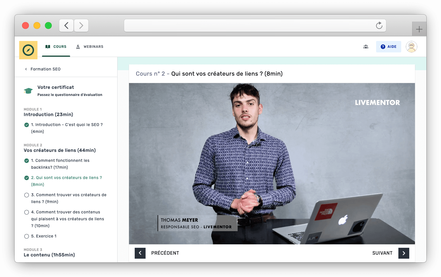 Formation SEO LiveMentor
