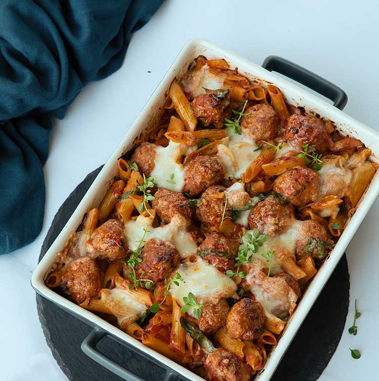 Sausage Meatball & Penne Pasta Bake | NZ Pork