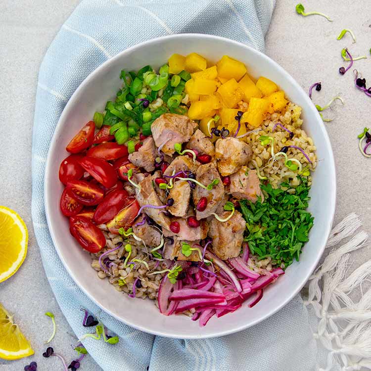 Pork and Super Grain Salad Bowl Dinner | Easy NZ Pork Recipe