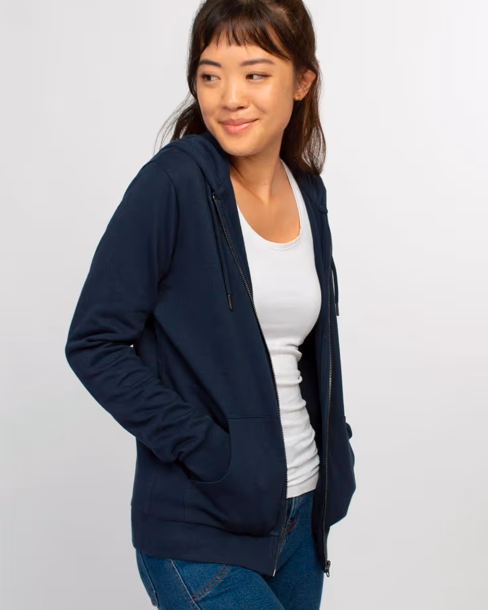 Honest Basics — Womens zip hoodie