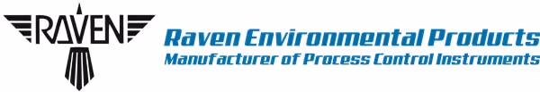 Raven Environmental Products logo with tagline 'Manufacturer of Process Control Instruments' in blue text.