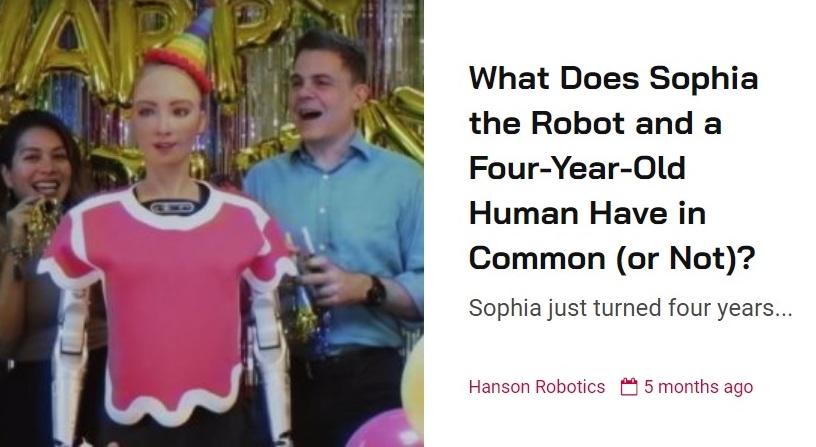What Does Sophia the Robot and a Four-Year-Old Human Have in Common