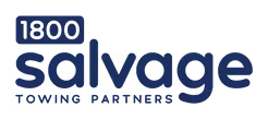 1800 Salvage Towing Partners logo with blue and white color scheme
