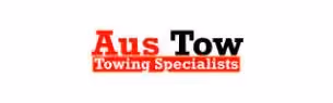 Aus Tow logo with red and black text for towing specialists