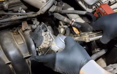 Mechanic dismantling engine components from an old vehicle for scrap car removal in Adelaide.