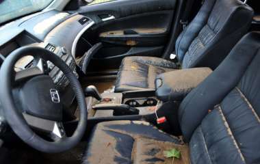 Flood damaged car