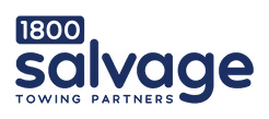 1800 Salvage Towing Partners logo with blue and white color scheme