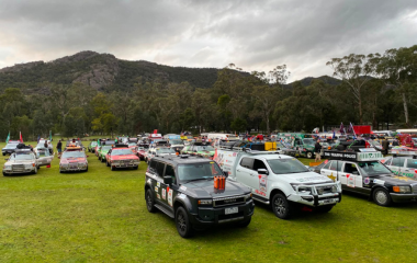 Bash cars parked before the 2026 charity drive.