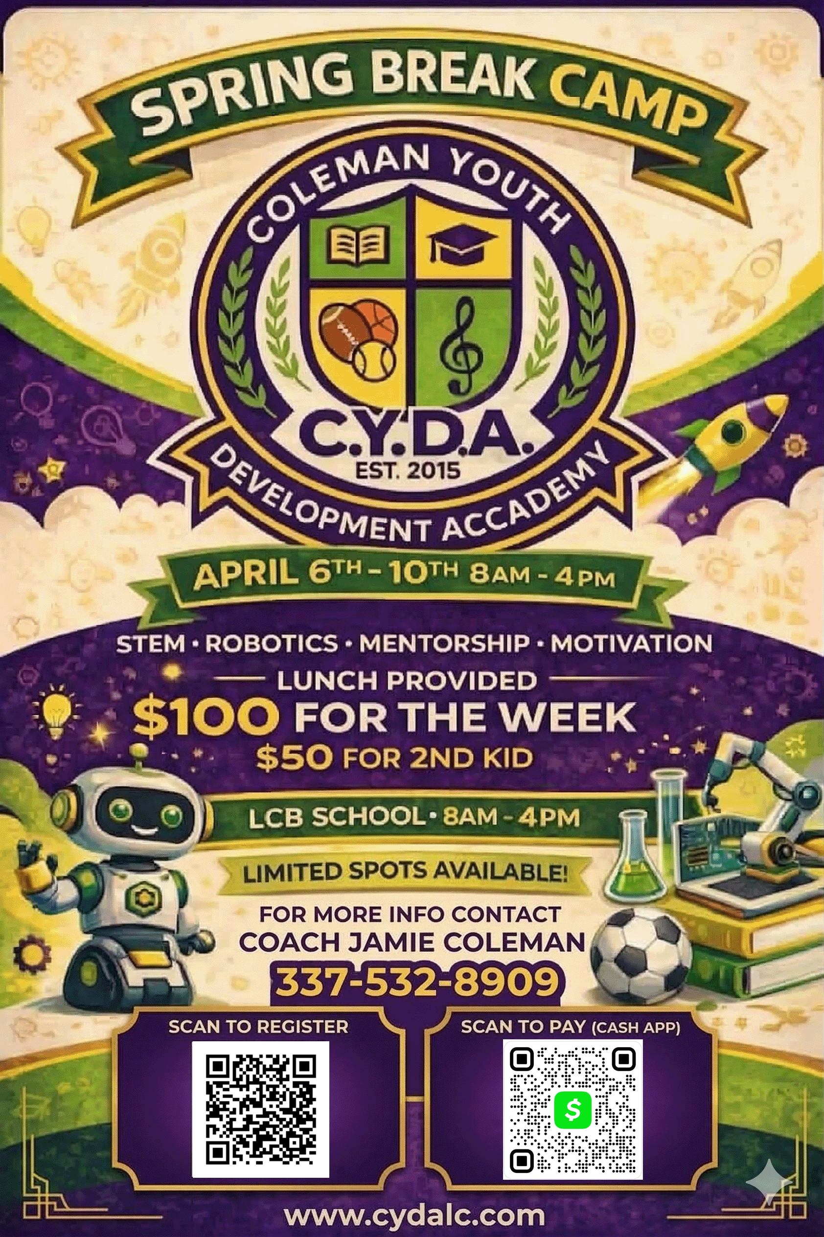 Spring Break Camp Flyer