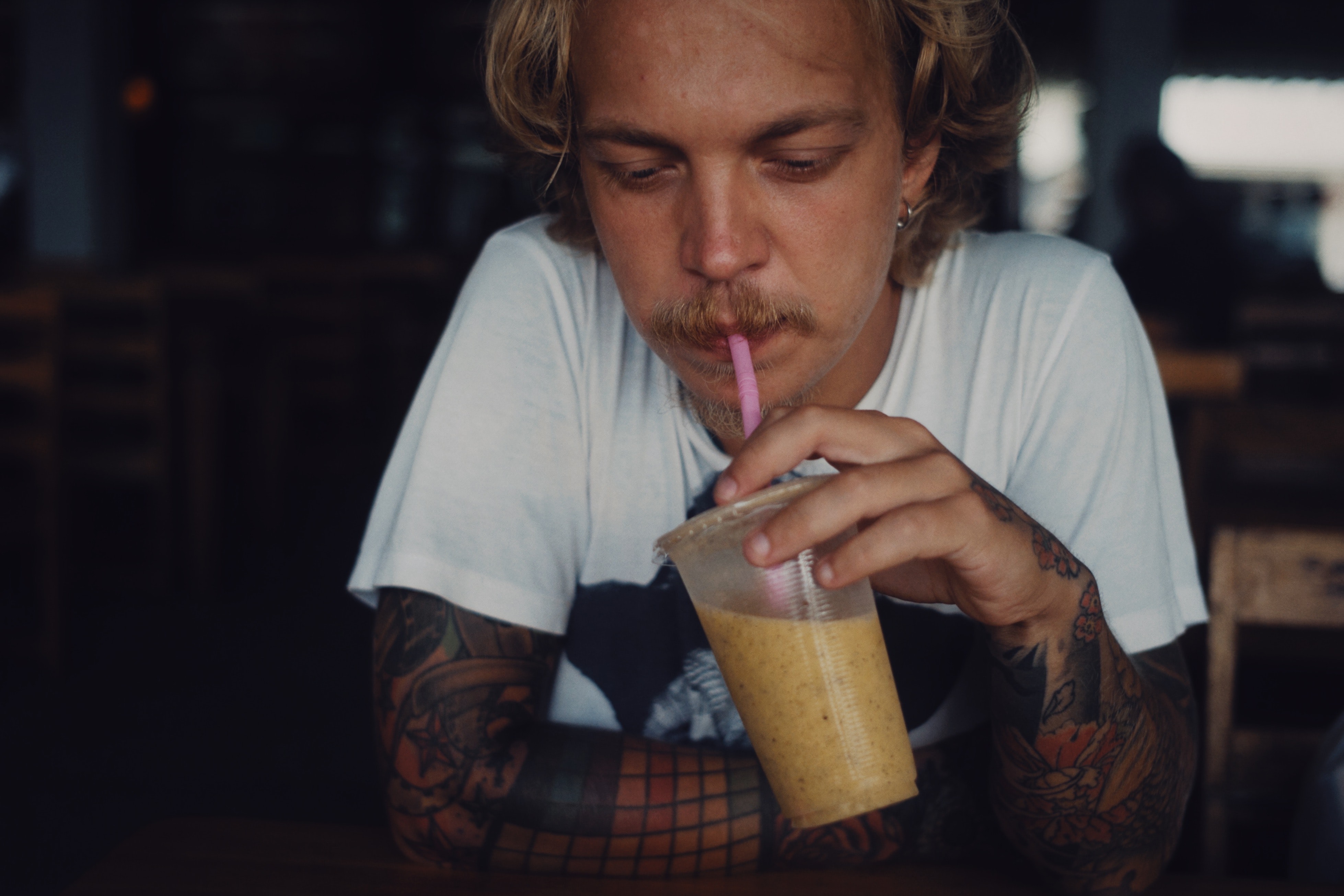 A Dad Drinks A Smoothie