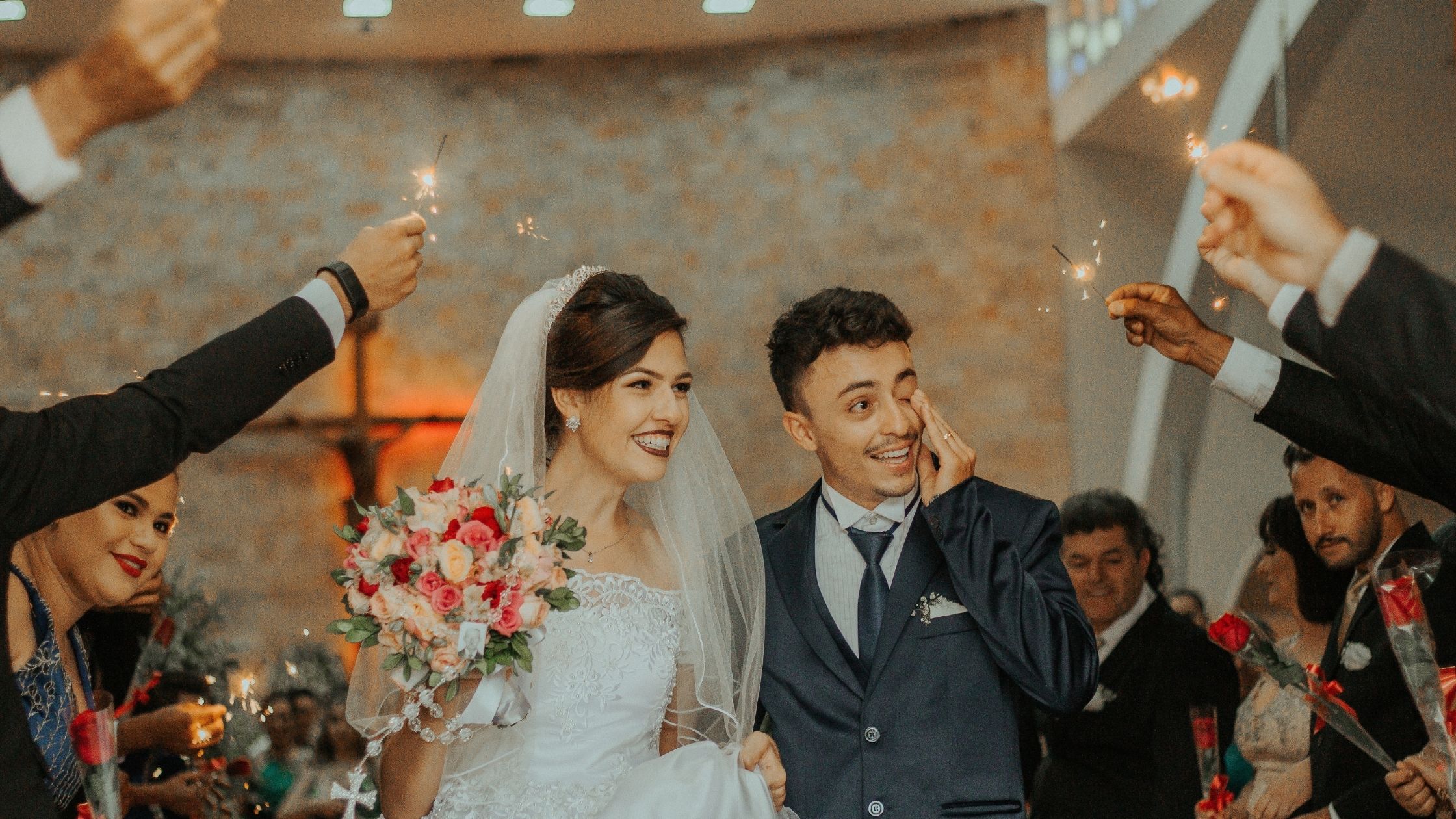 A Couple On Their Wedding Day