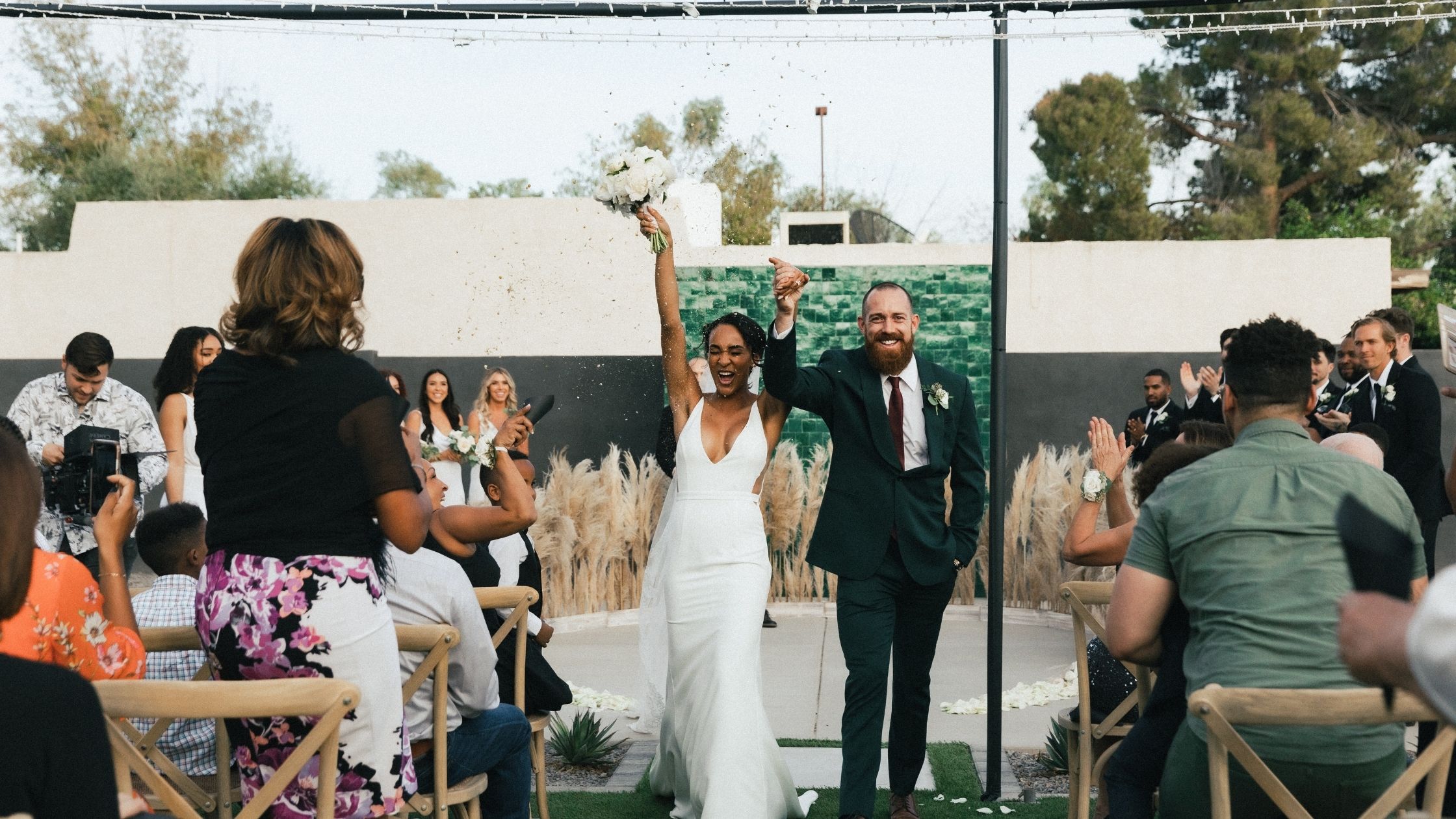 A couple on their wedding day