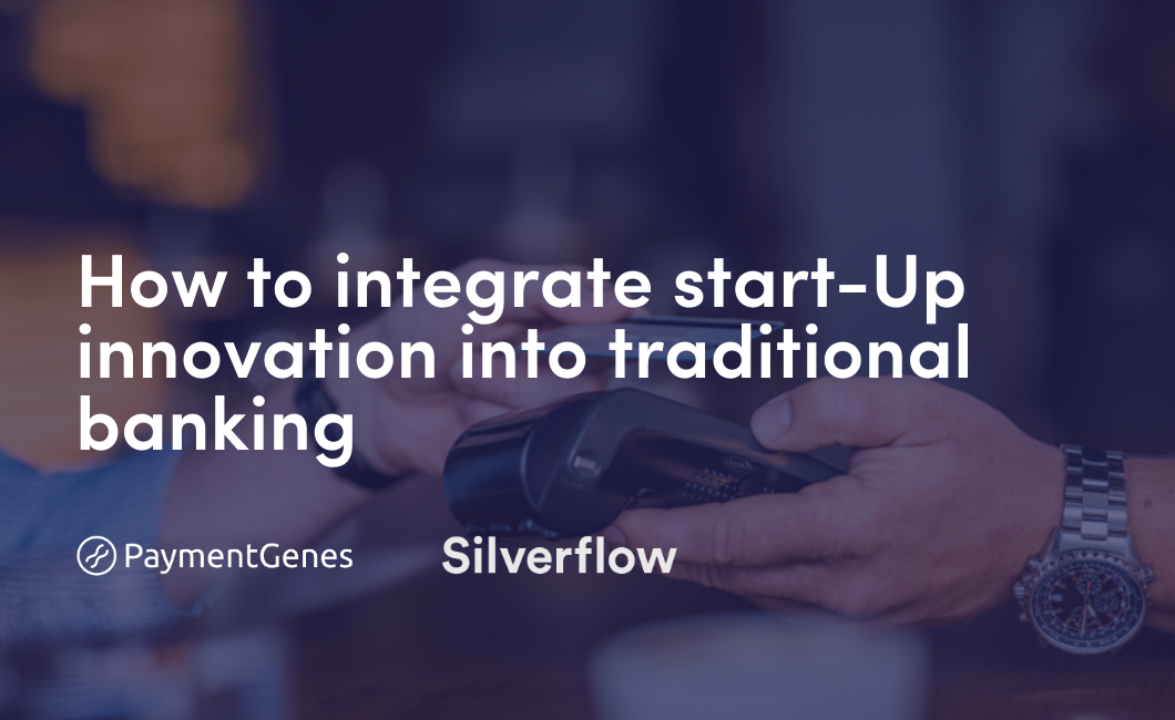 Two circles, each with a different company logo (paymentgenes and silverflow). In the middle of the touchpoint between the two circles is a +.