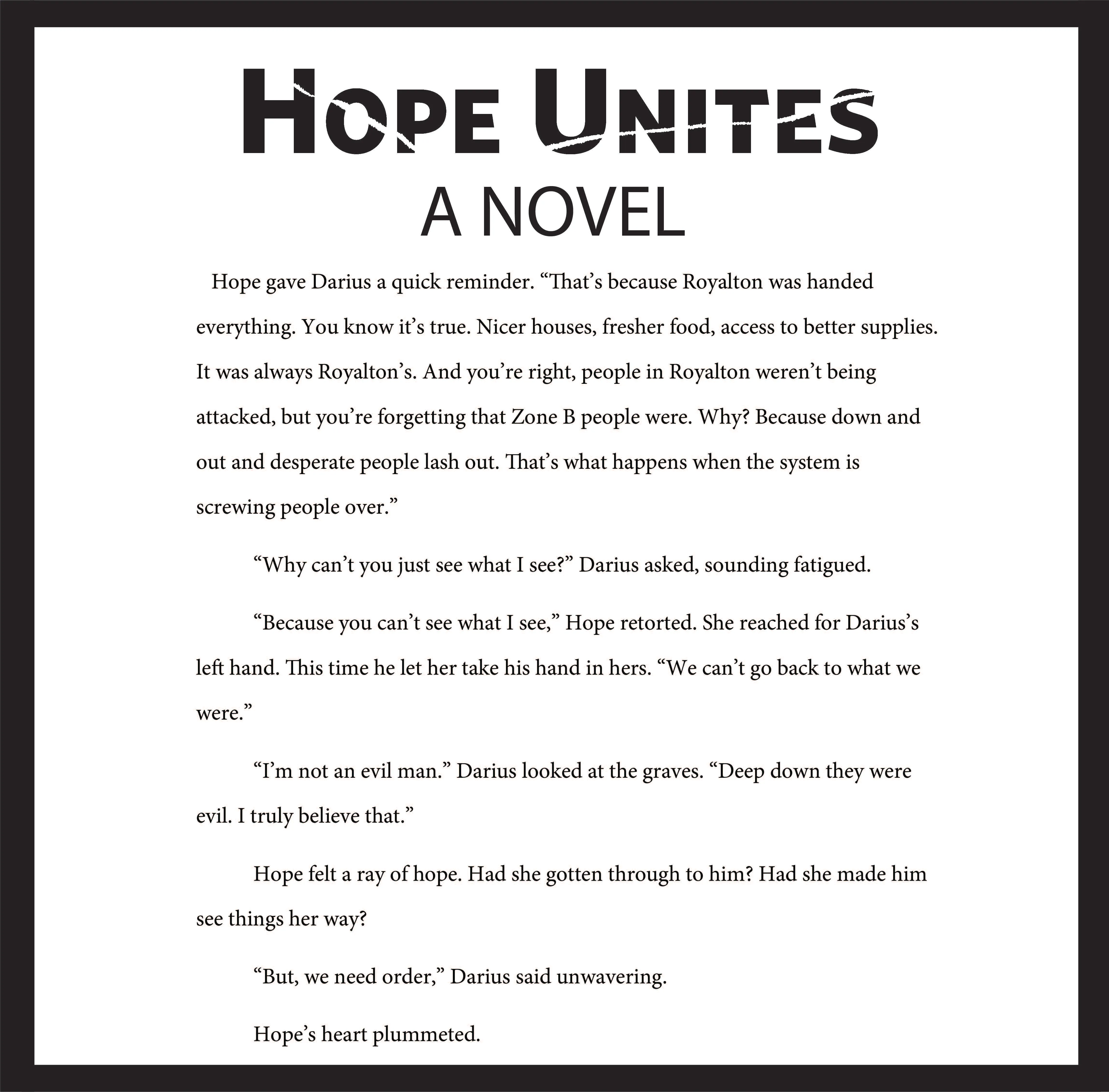 Hope Unites, Dystopian, Psychological, Thriller, Action, Fiction, Entertainment, Future, Female, Female Lead, Disabled, Amputee, Climate Change, Winnipeg, Manitoba, Canada, Kindle, Amazon, e-reader, Canadian Author