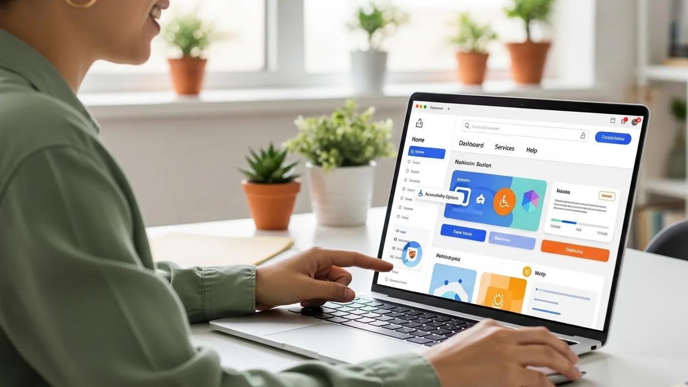 User-friendly online platform interface on a laptop, highlighting positive user experience and accessibility