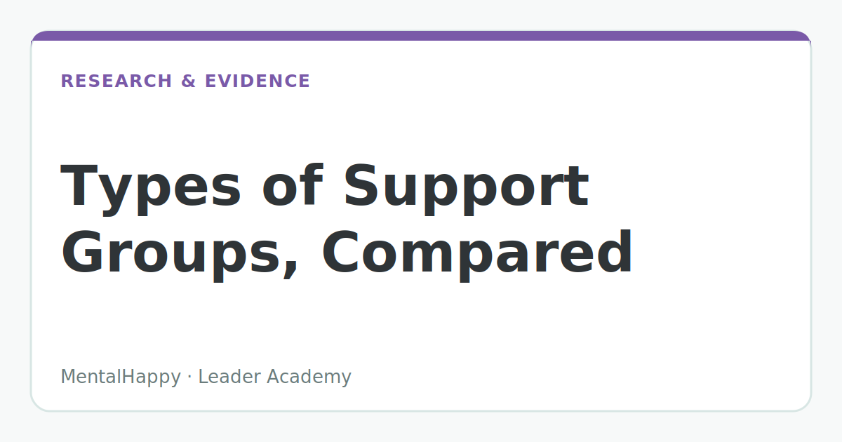 Types of Support Groups, Compared