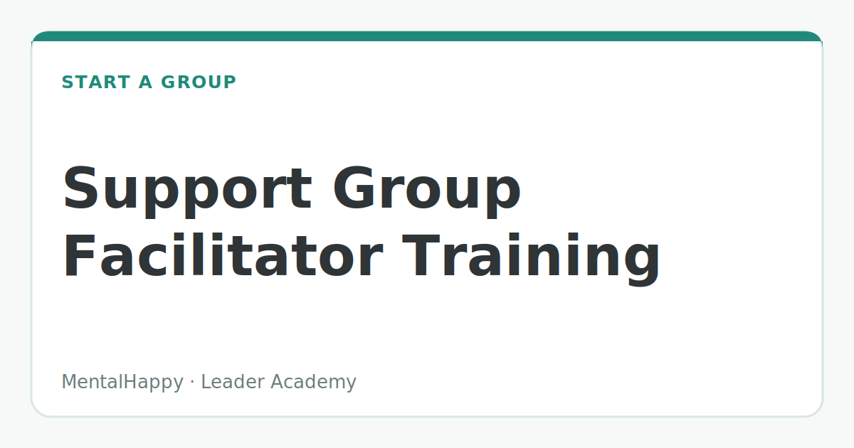 Support Group Facilitator Training