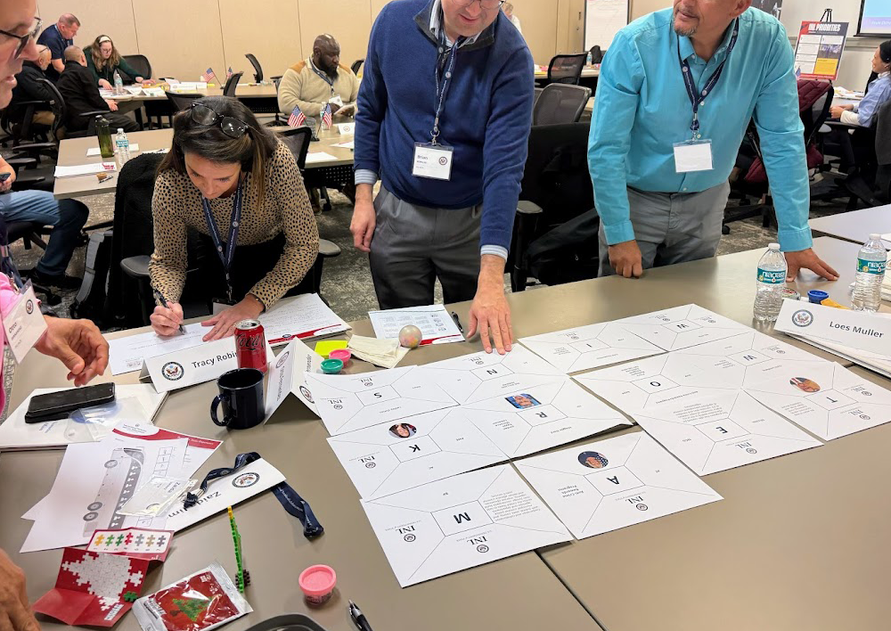 Participants playing Interactive game