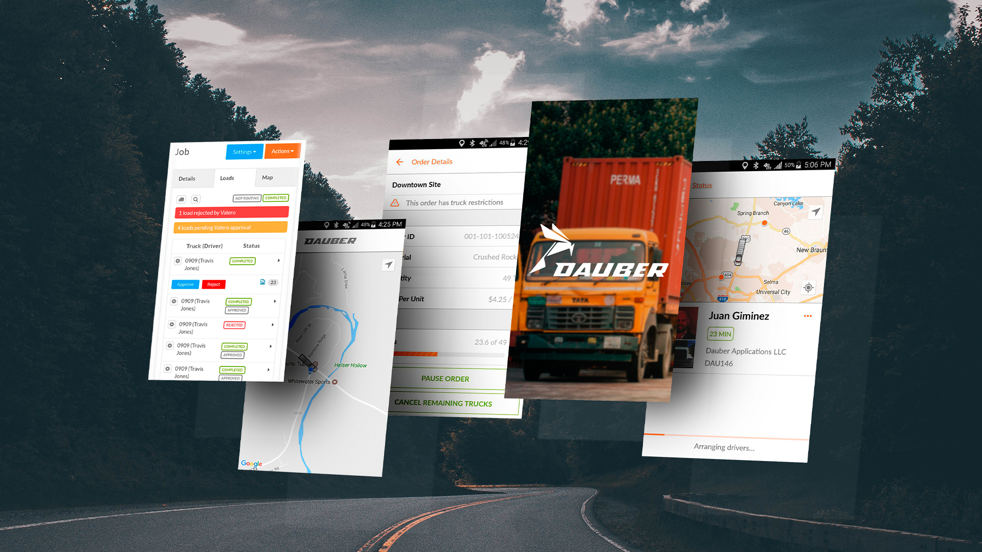 CodigoDelSur's expertise brought Dauber to life, integrating fleet management, GPS, and truck mileage tracking.