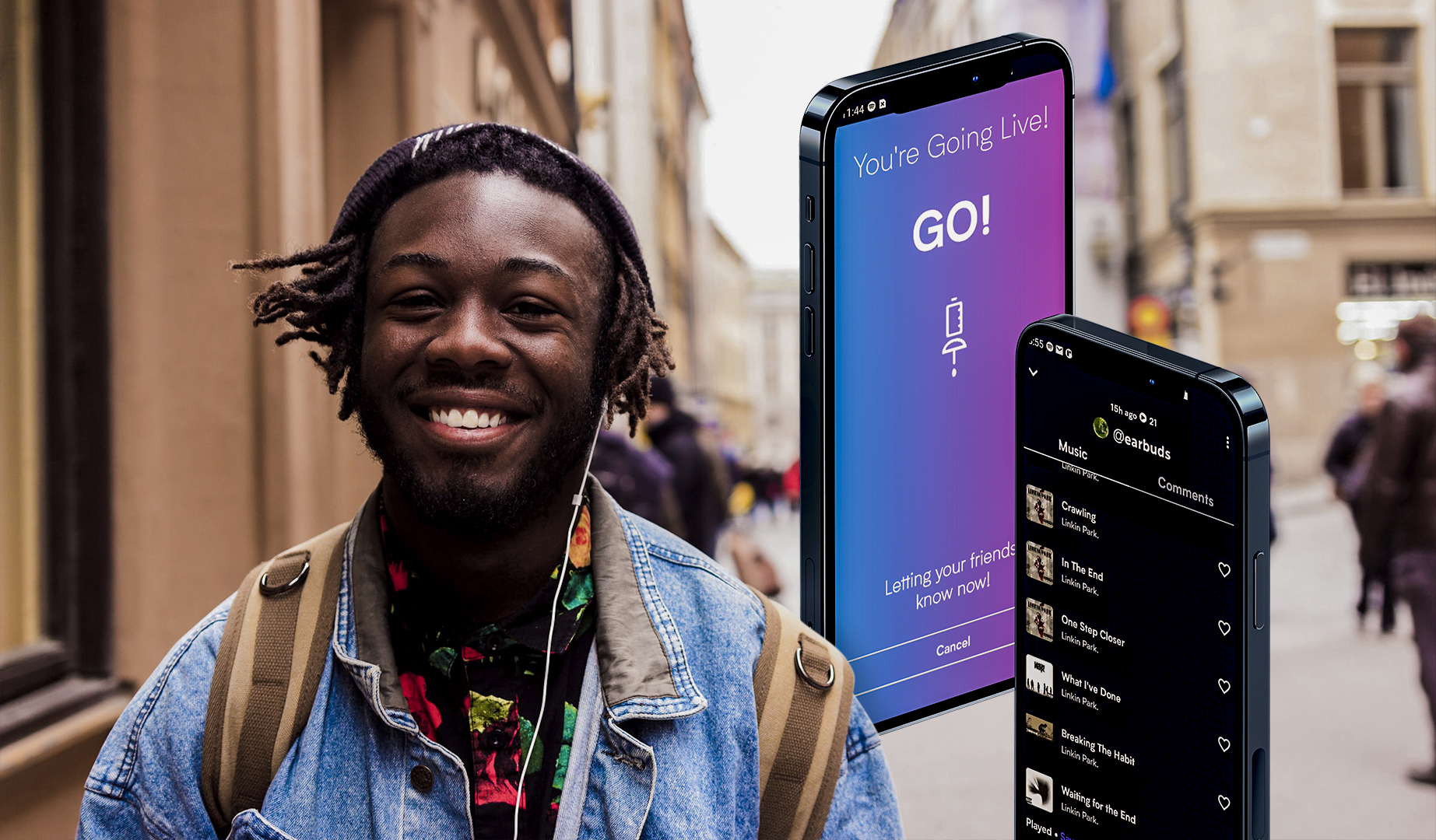 Earbuds, an innovative social music platform by CodigoDelSur, lets you listen along with favorite celebrities and friends.