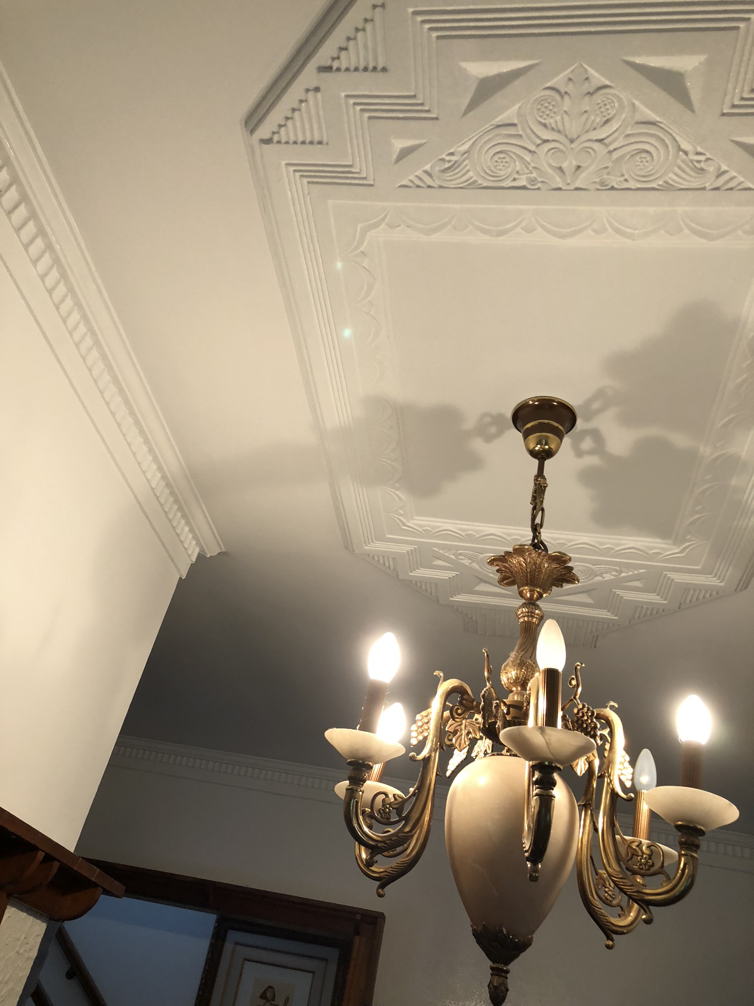 Image showing art deco freshly painted ceiling