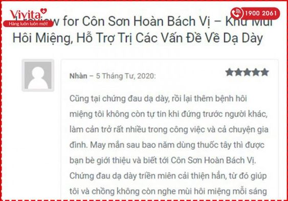 [HÀNG MỚI NHẤT] - Côn Sơn Hoàn Bách Vị - Khử Mùi Hôi Miệng