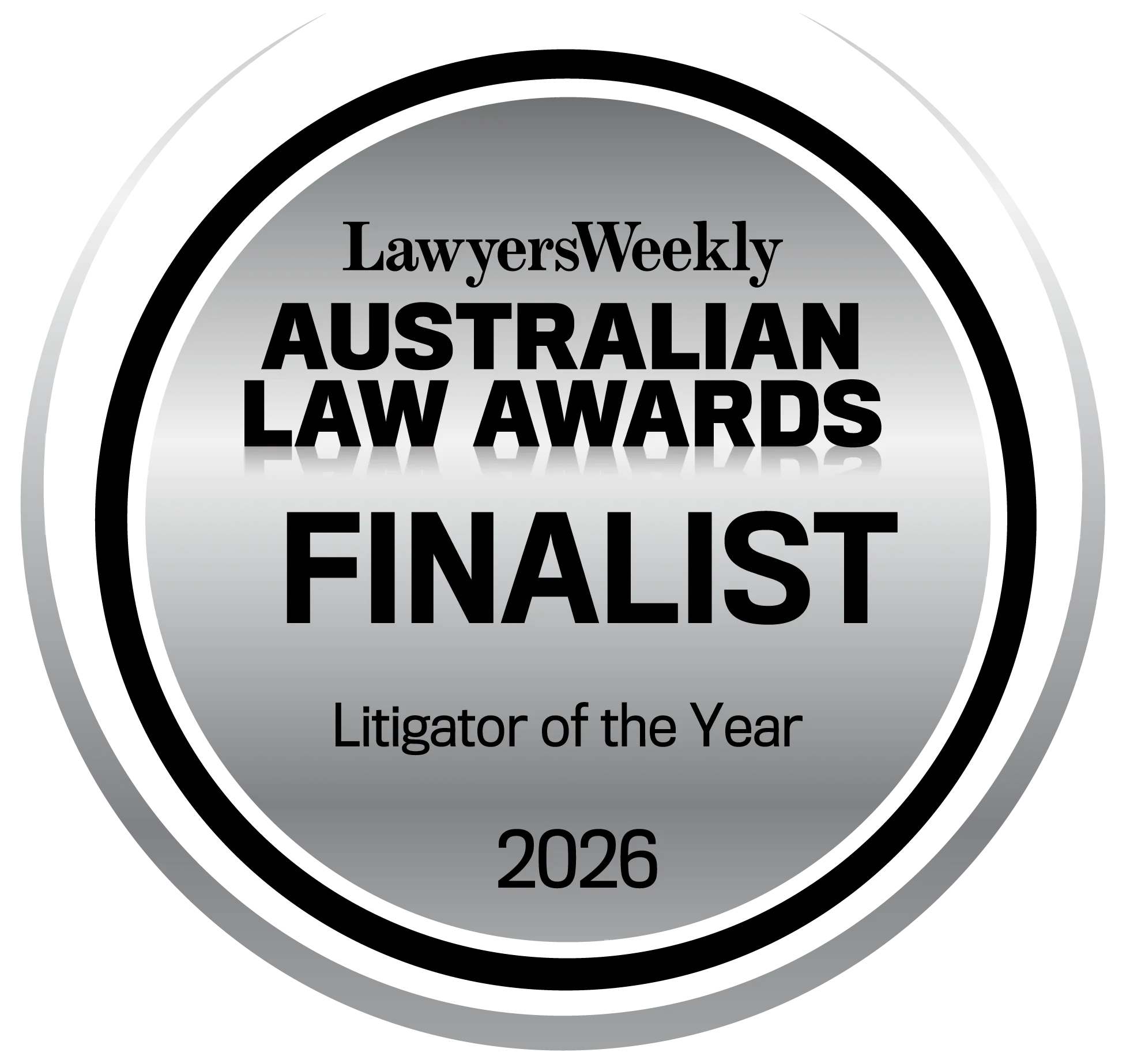 Litigator of the Year 2026 Finalist badge