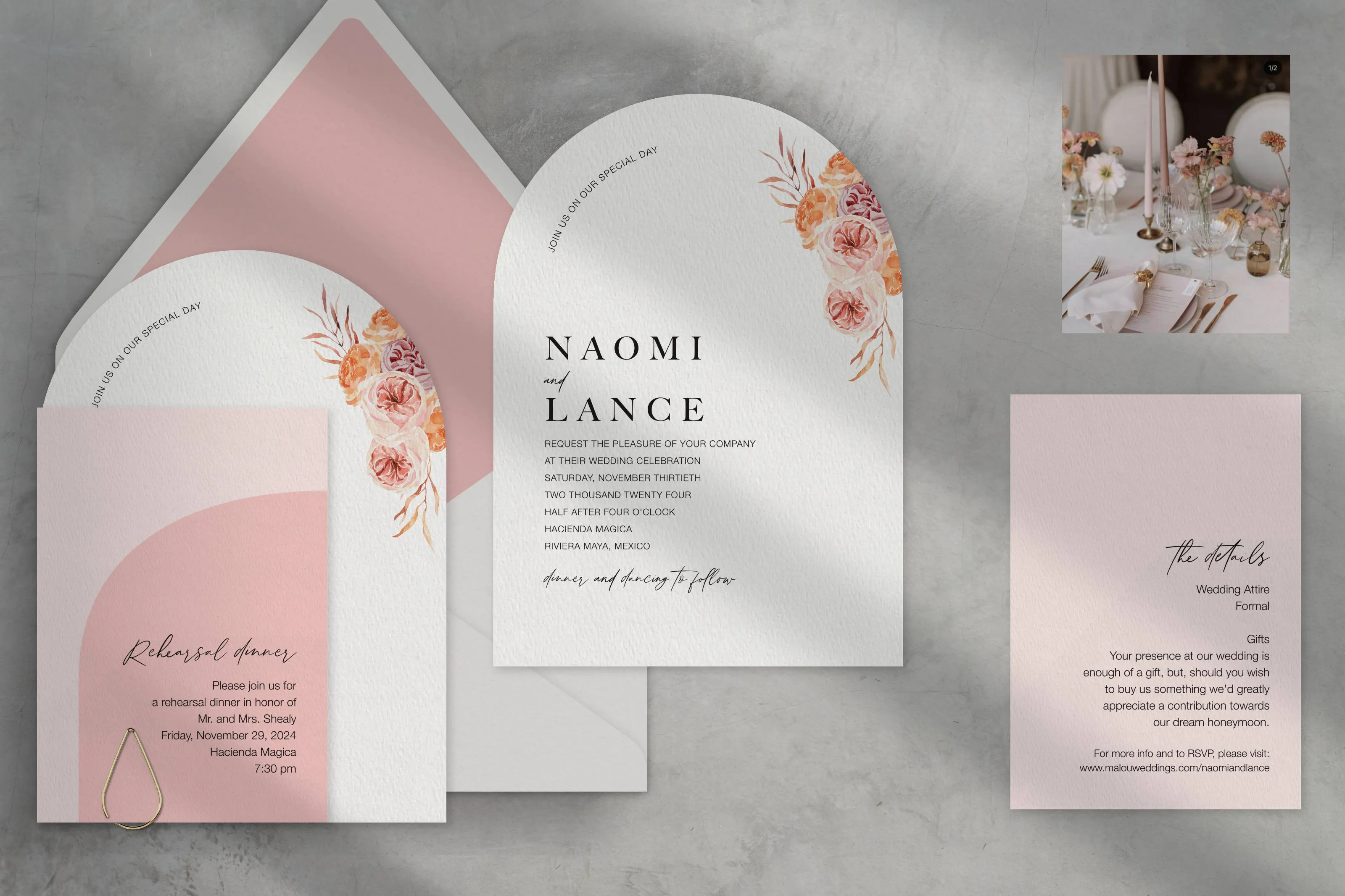 Stationery design by Malou Weddings