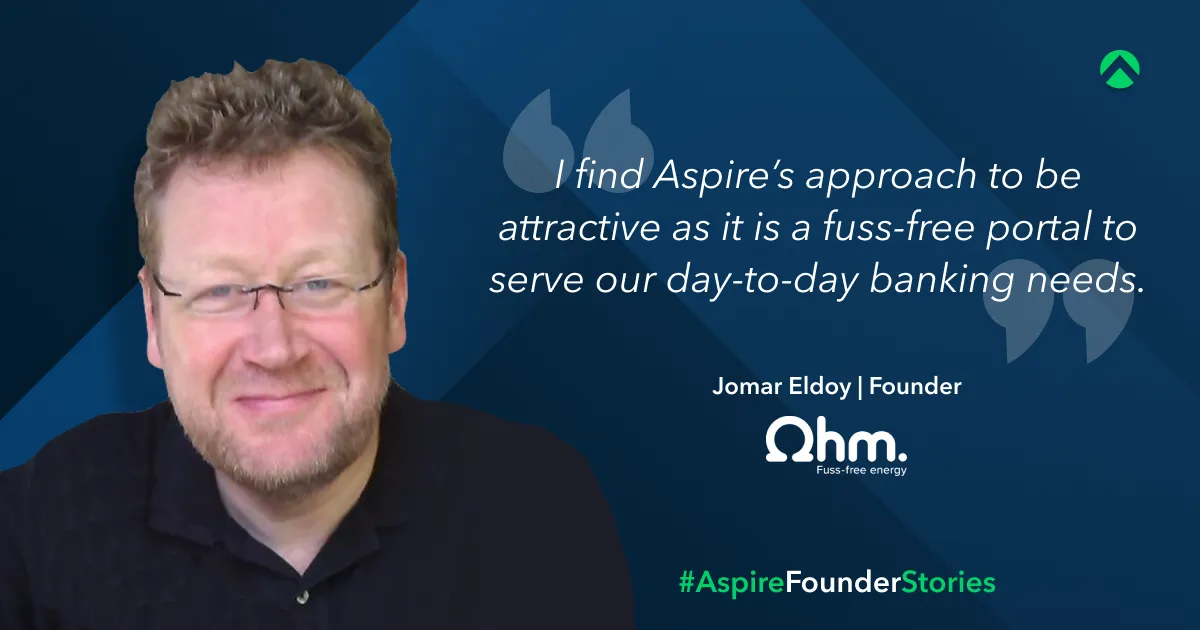 jomar eldoy managing director and founder of ohm energy with aspire