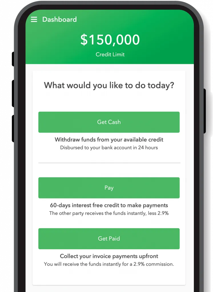 Aspire provides a business line of credit for SMEs of up to $150k.