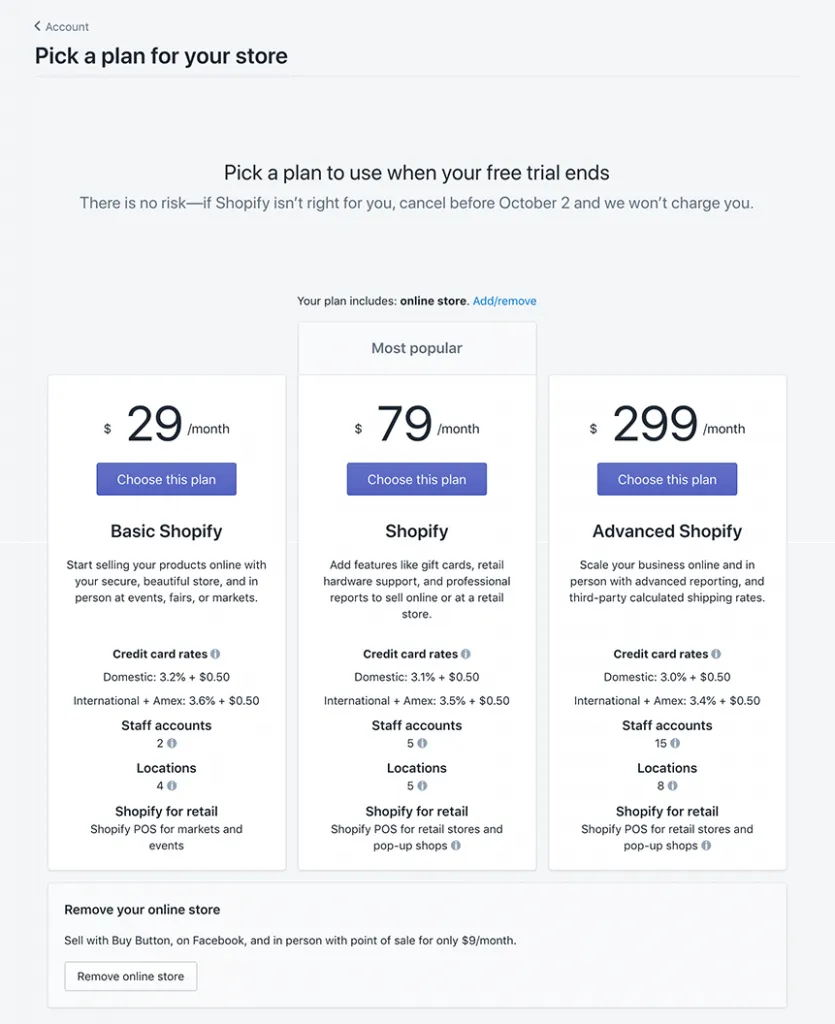 Simple and Affordable e-commerce platform plans