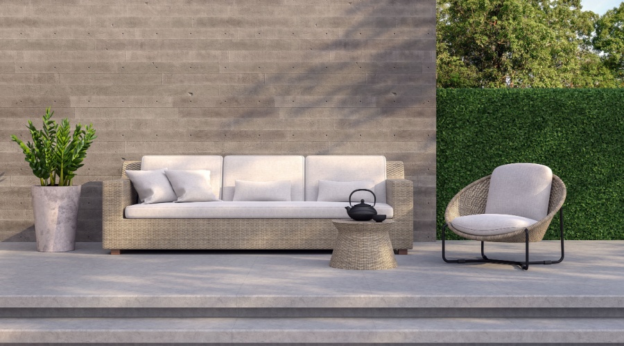 Støbt beton terrasse