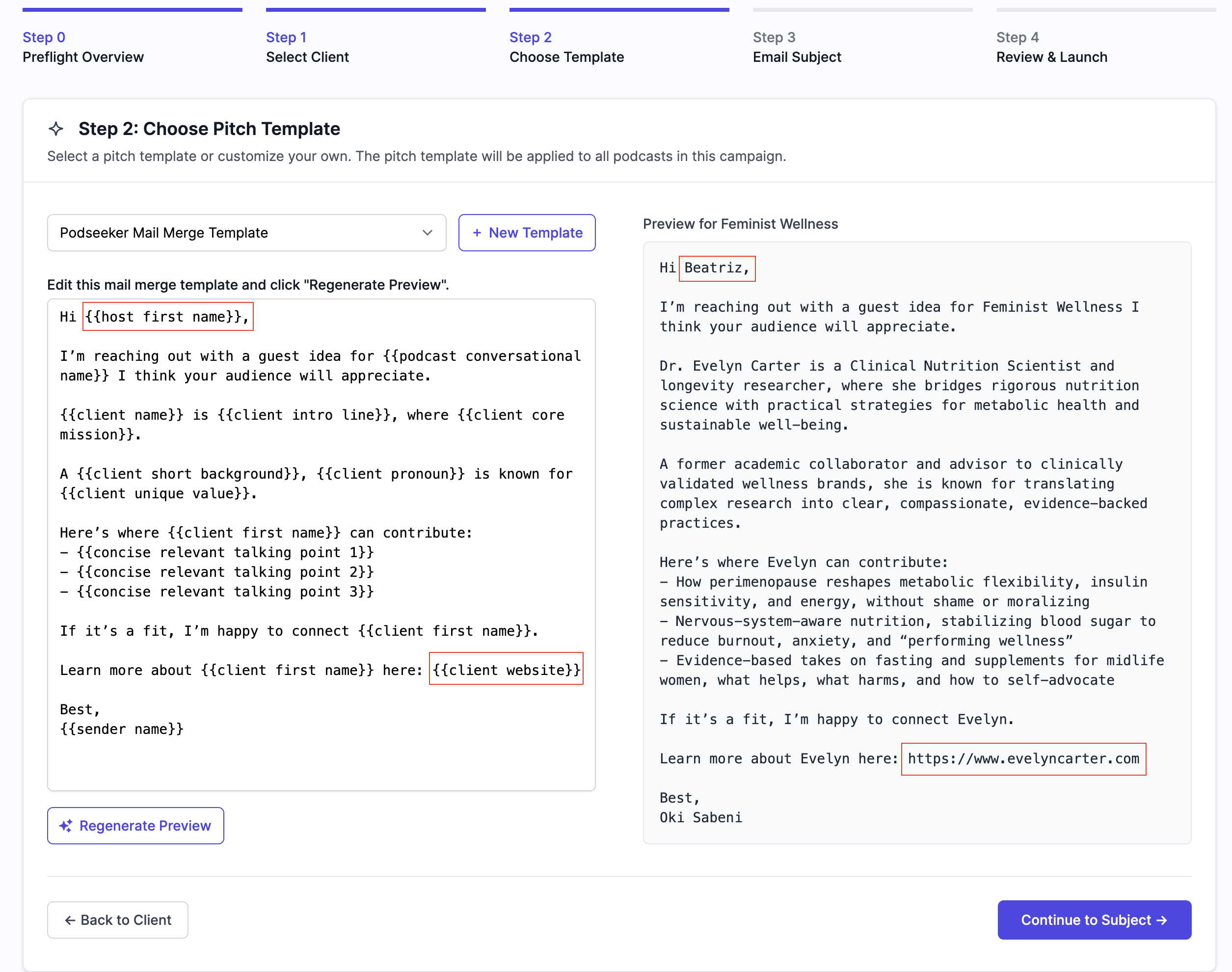 Pitch thoughtfully with your templates - Podseeker