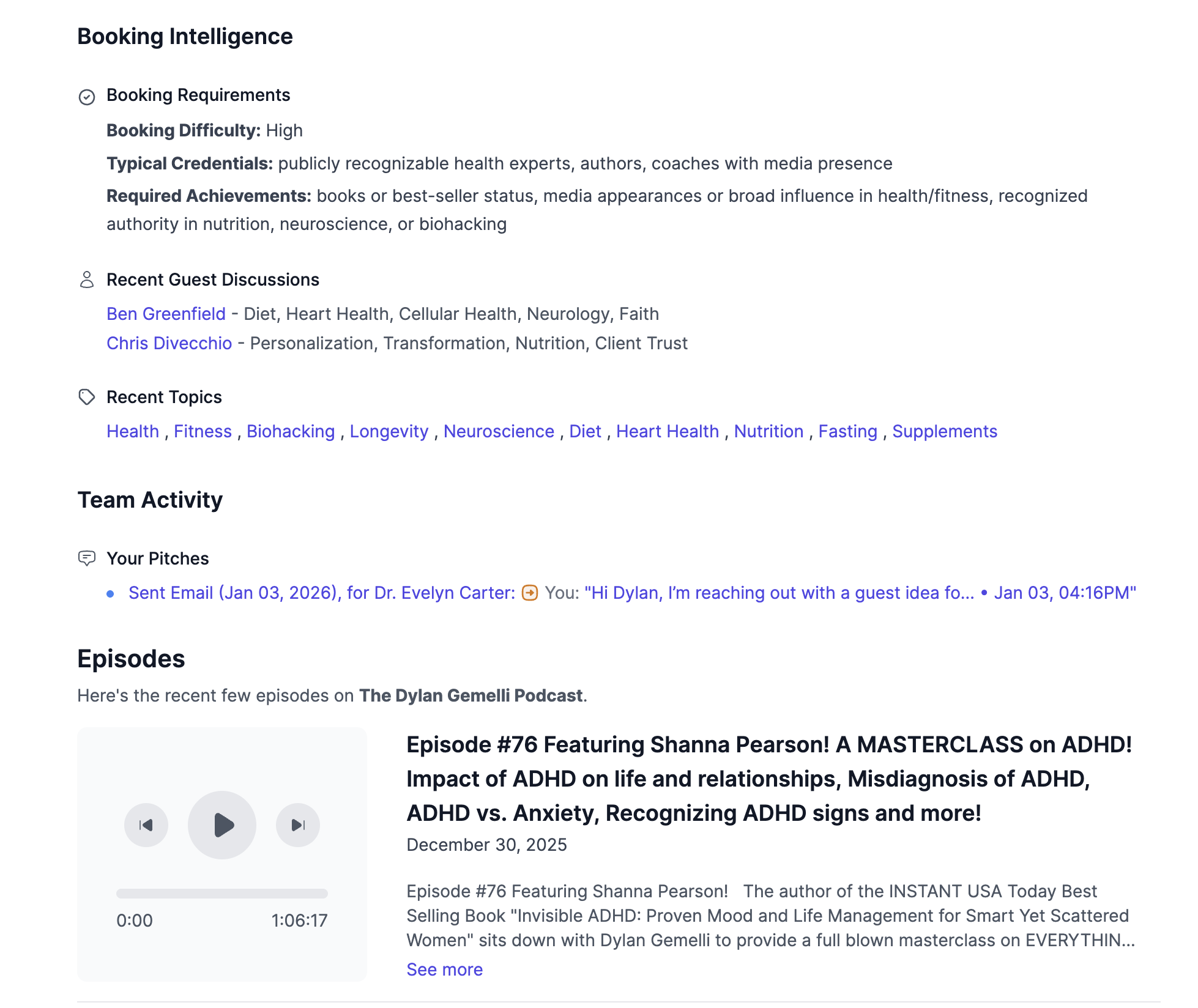 Podcast data available on  Podseeker