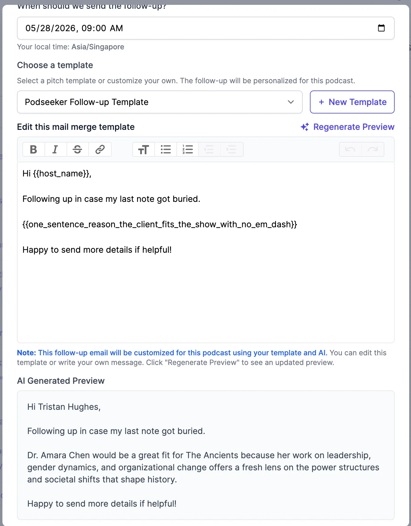 Track and follow up with pitches - Podseeker