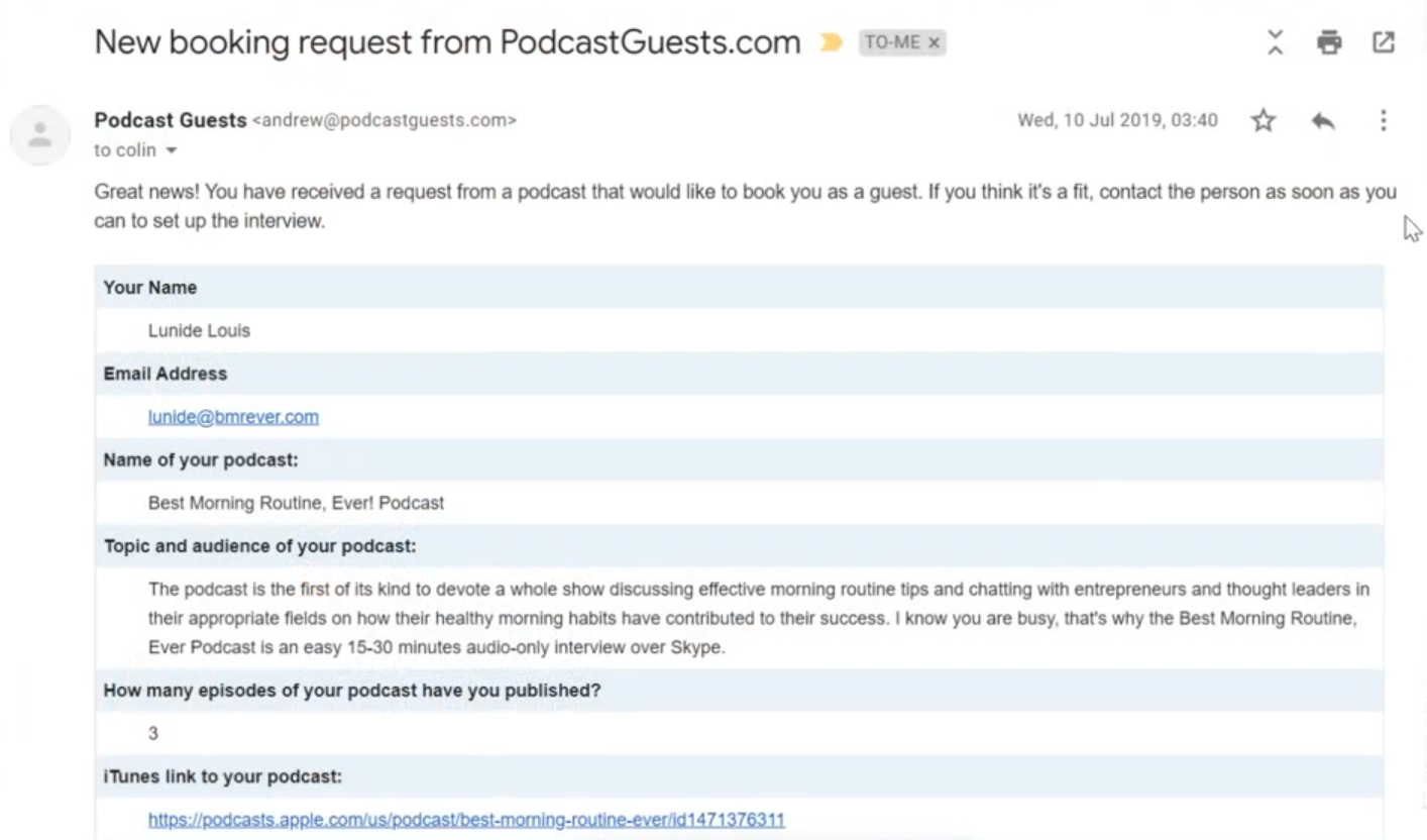 Inbound guest opportunity - PodcastGuests.com